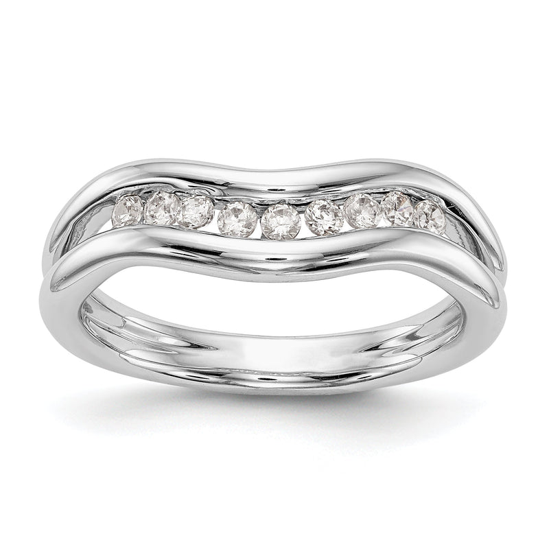 14K Weißgold Ring mit Diamanten in Kanalfassung