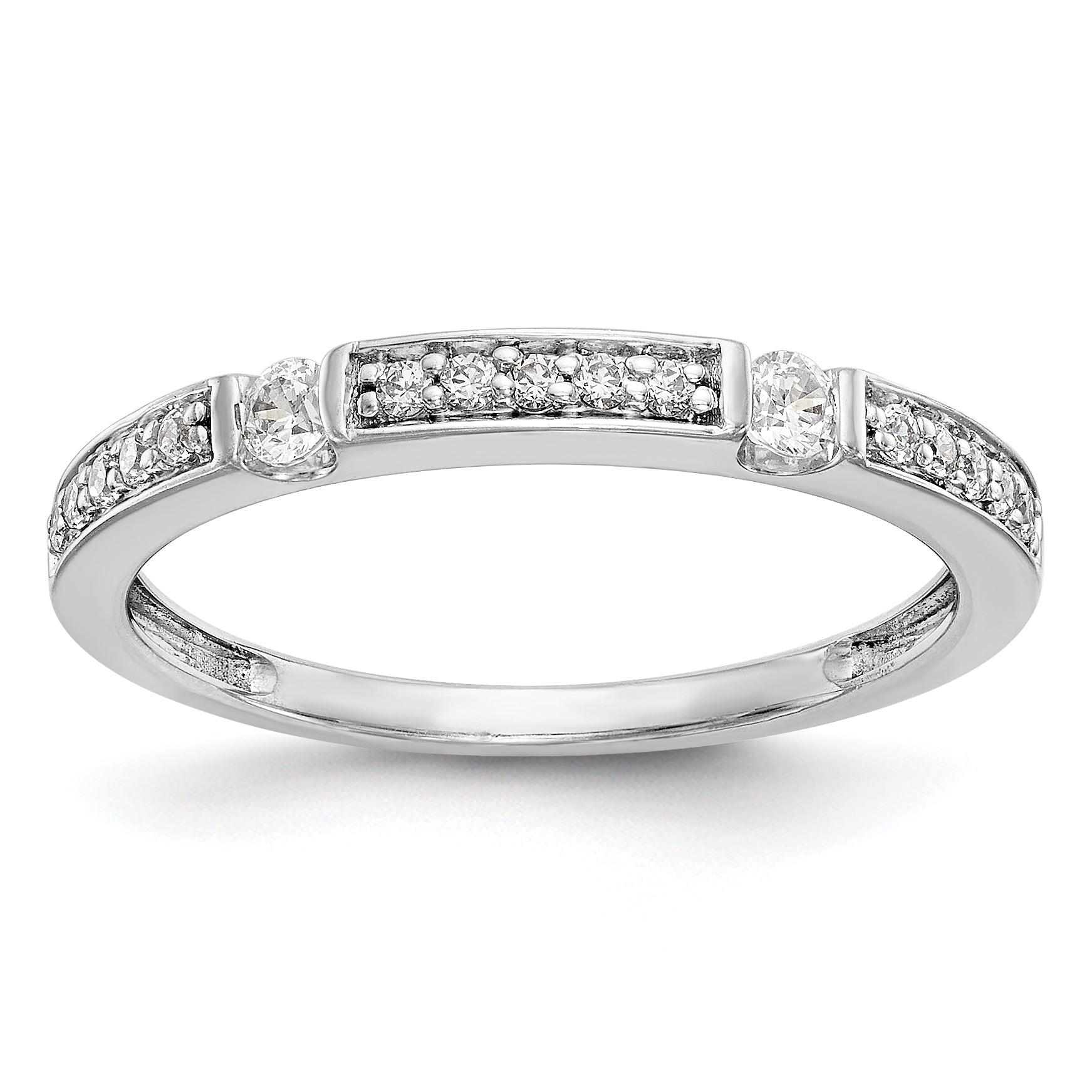14K Weißgold Diamant-Ring