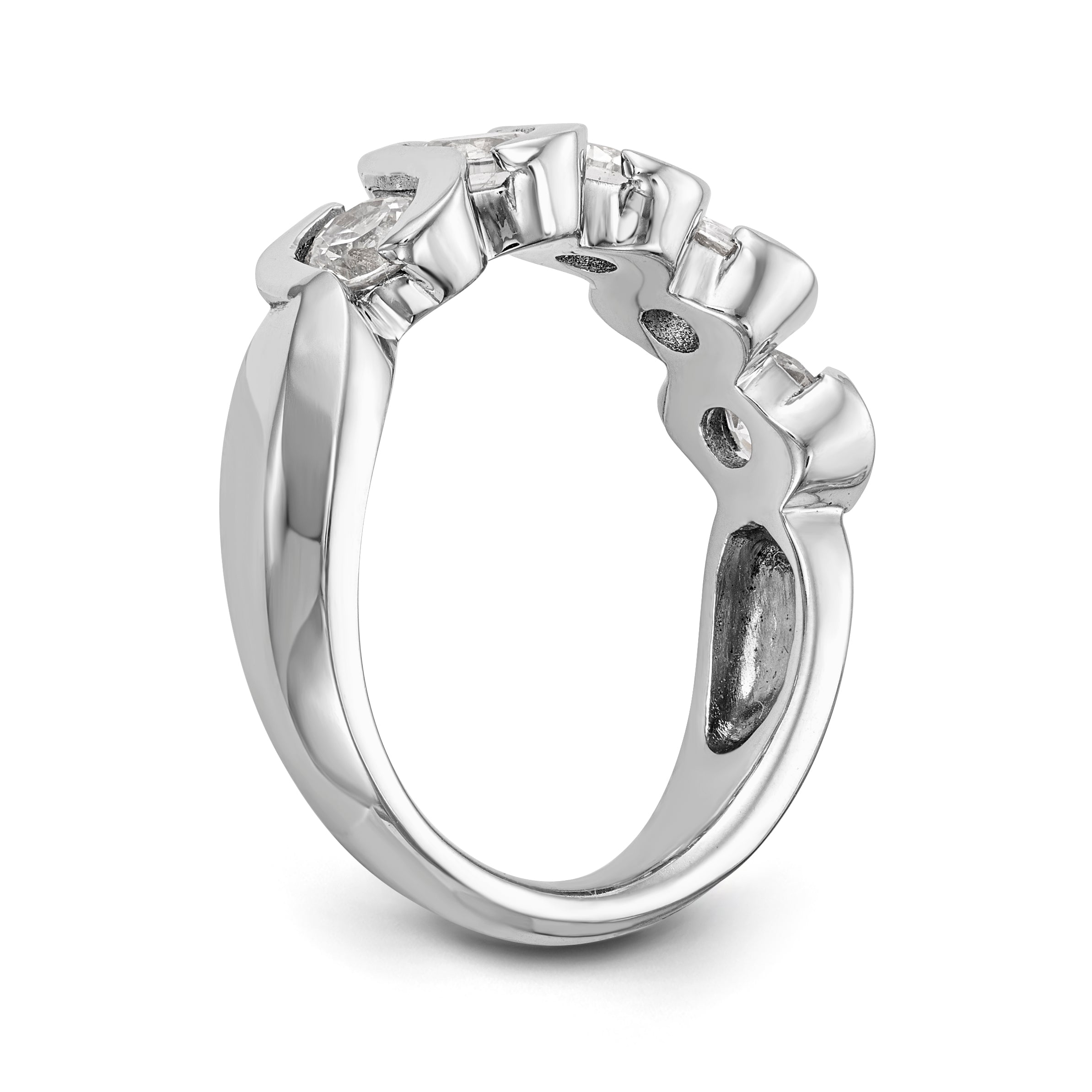 585 Weißgold Diamant-Ring