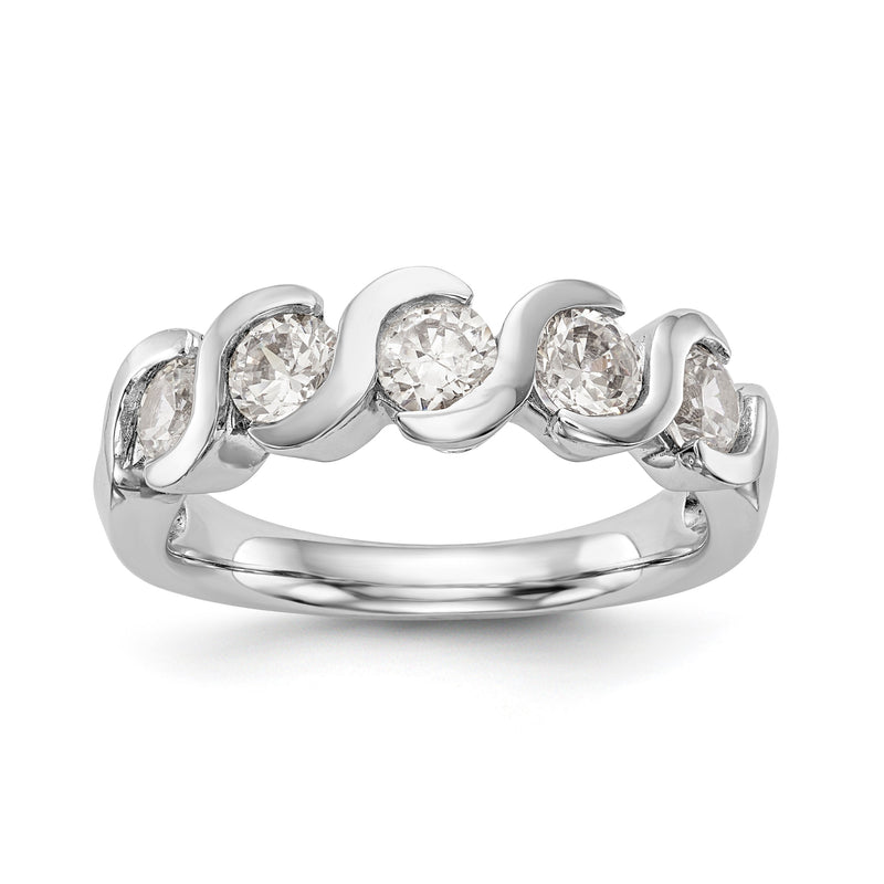 14K Weißgold Diamant-Ring