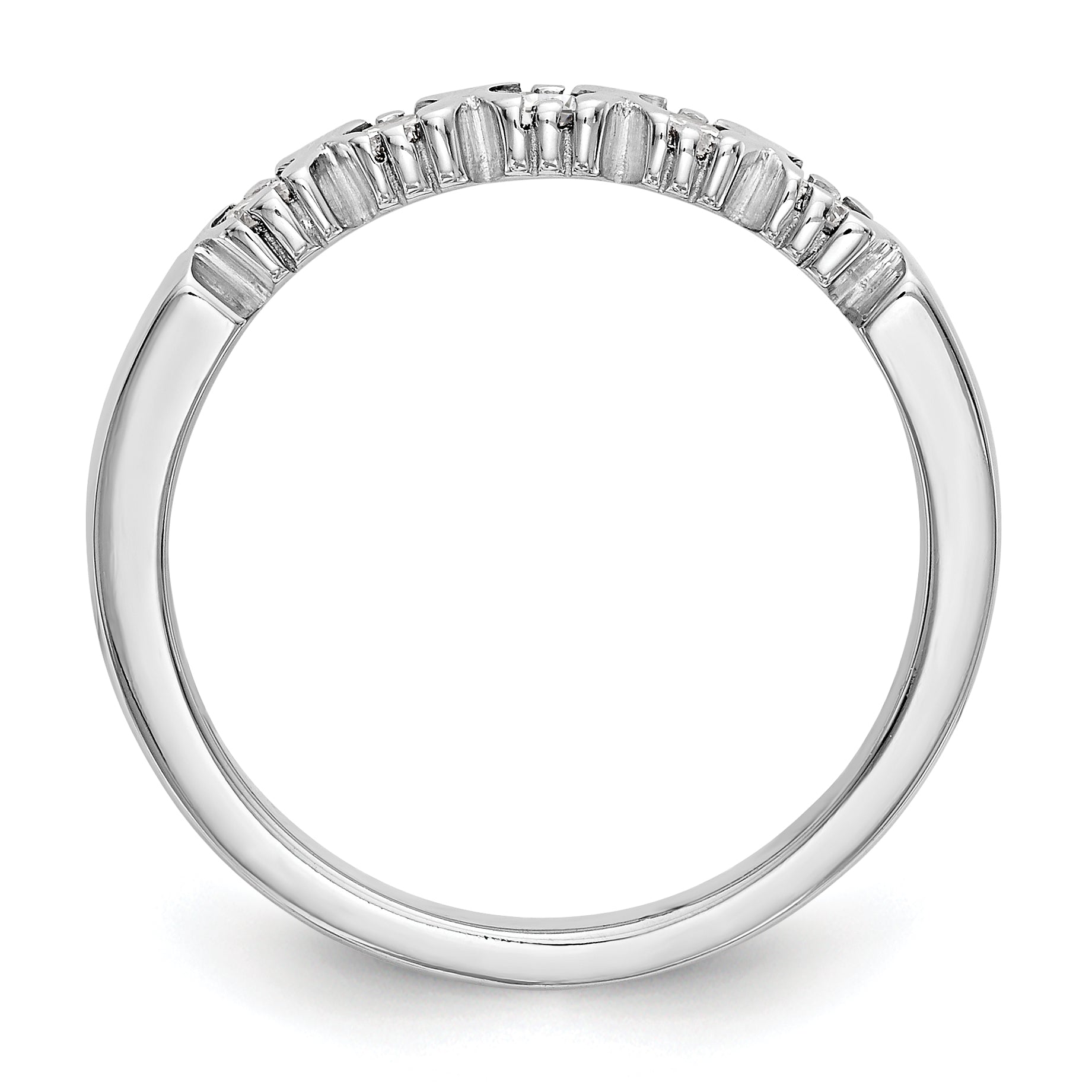 14K Weißgold Ring mit 5 Diamanten