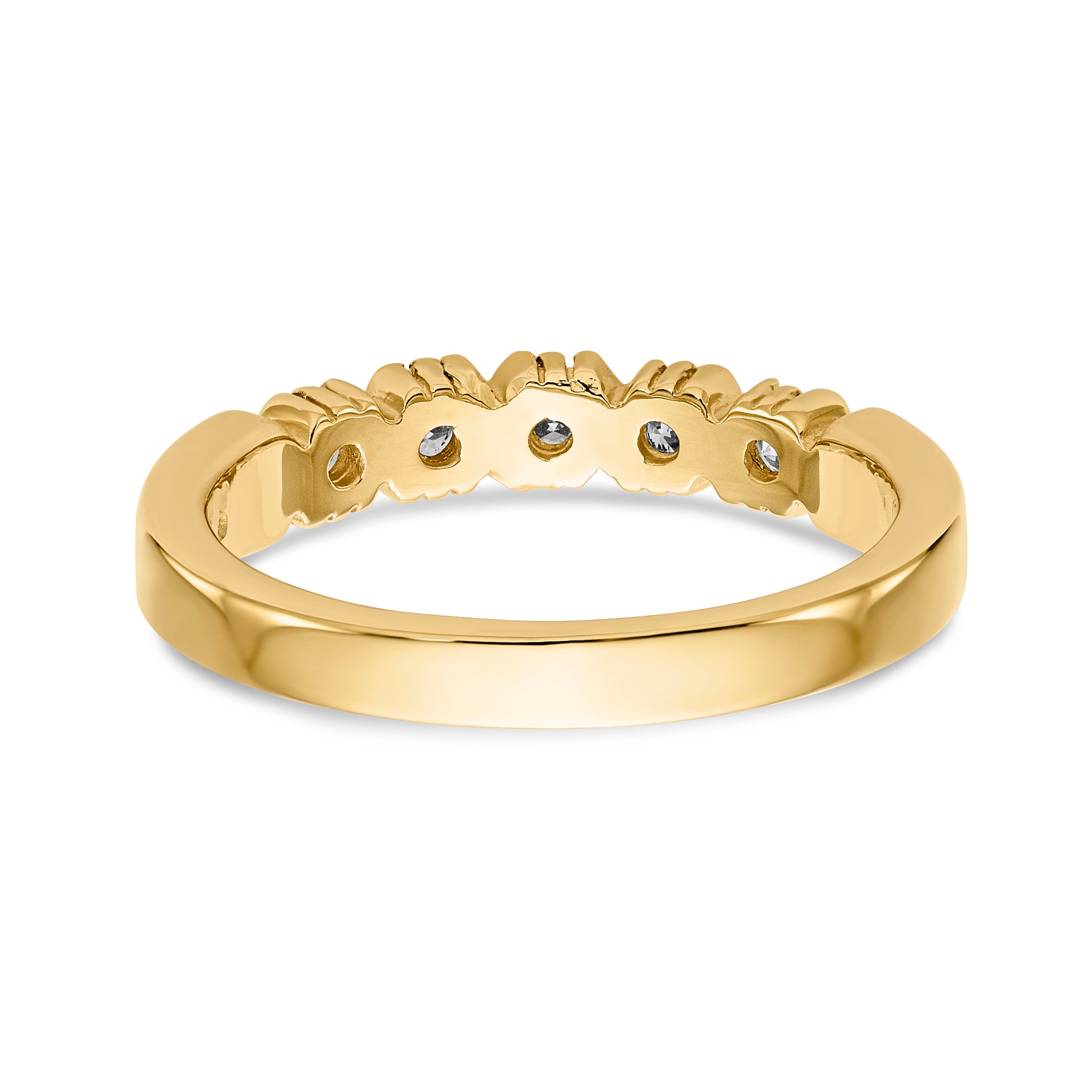 14K Weißgold Ring mit 5 Diamanten