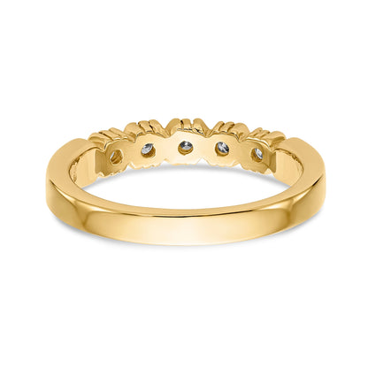 14K Weißgold Ring mit 5 Diamanten