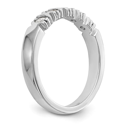 14K Weißgold Ring mit 5 Diamanten
