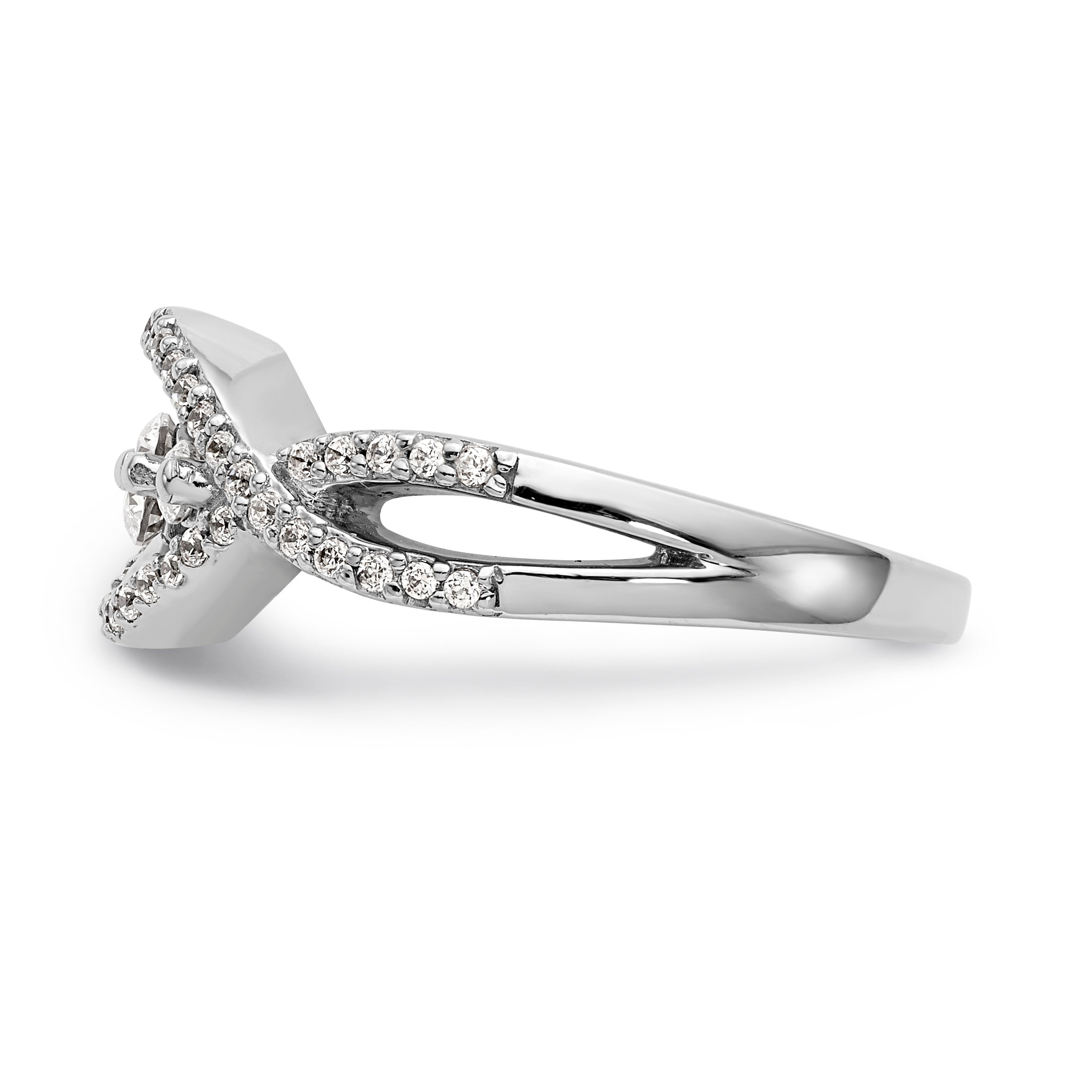 585 Weißgold Diamant-Ring