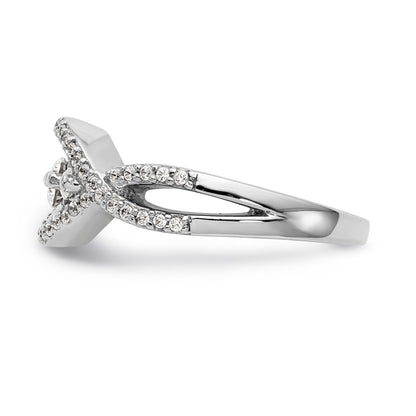 585 Weißgold Diamant-Ring