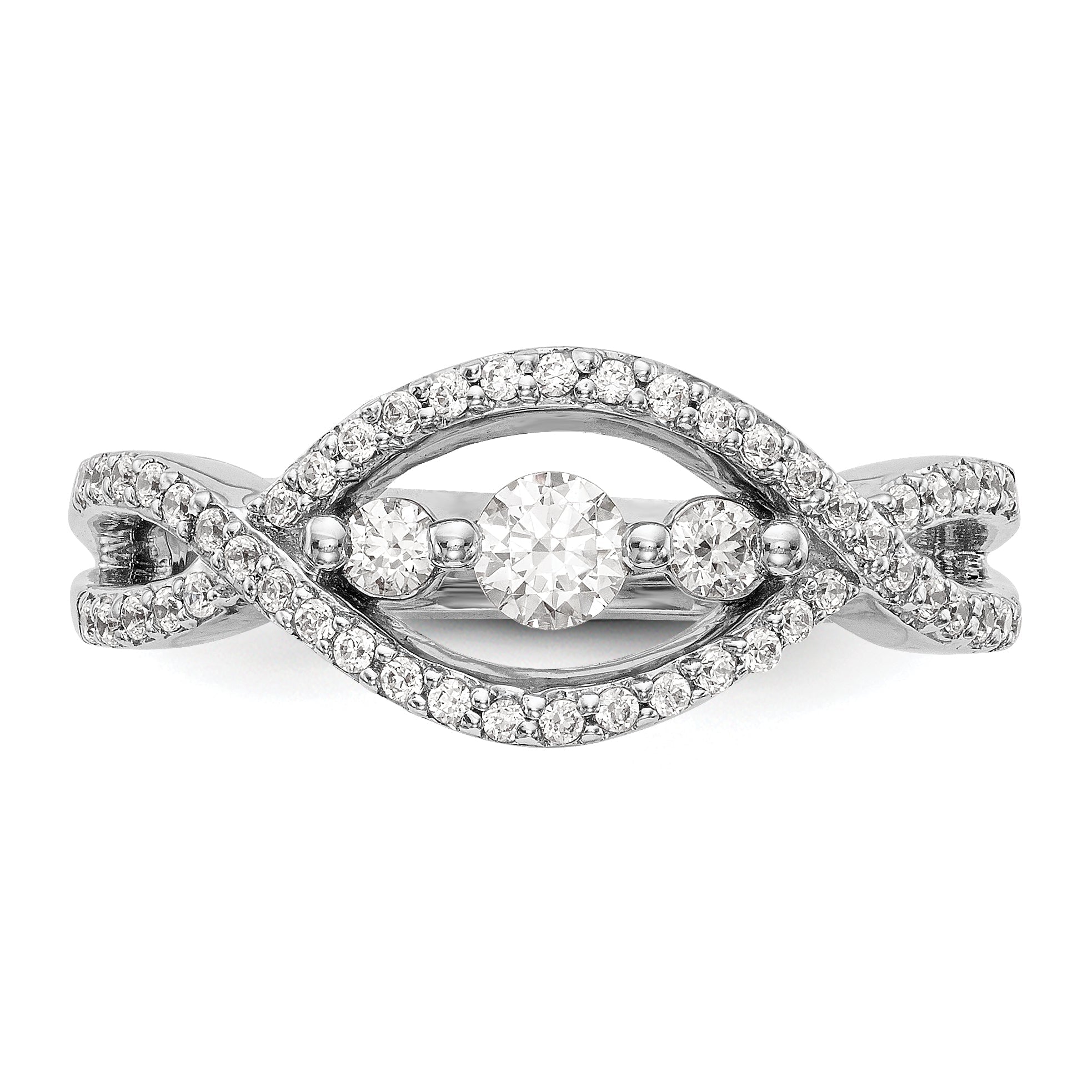 585 Weißgold Diamant-Ring