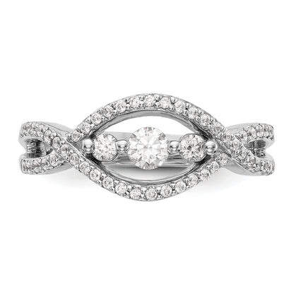 585 Weißgold Diamant-Ring