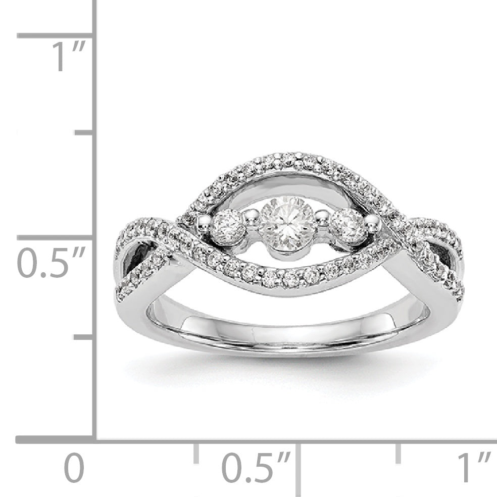 585 Weißgold Diamant-Ring