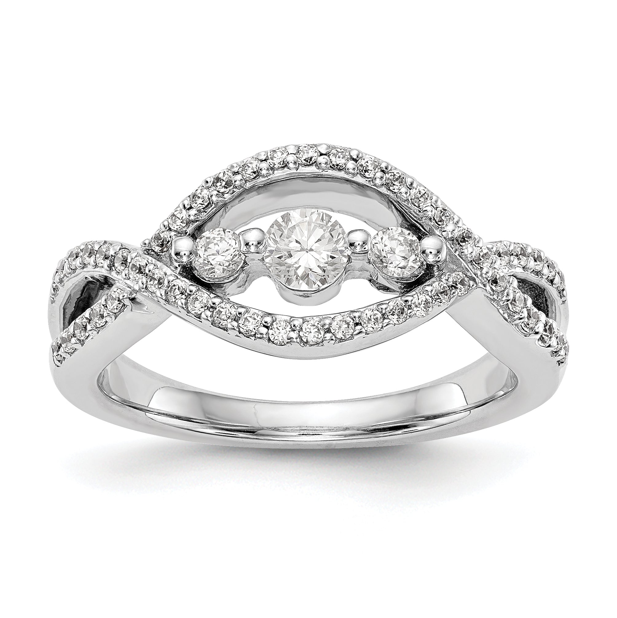 585 Weißgold Diamant-Ring