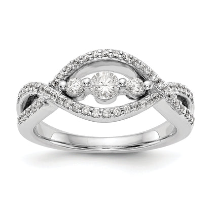 585 Weißgold Diamant-Ring