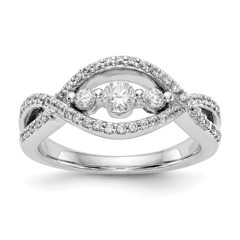 585 Weißgold Diamant-Ring