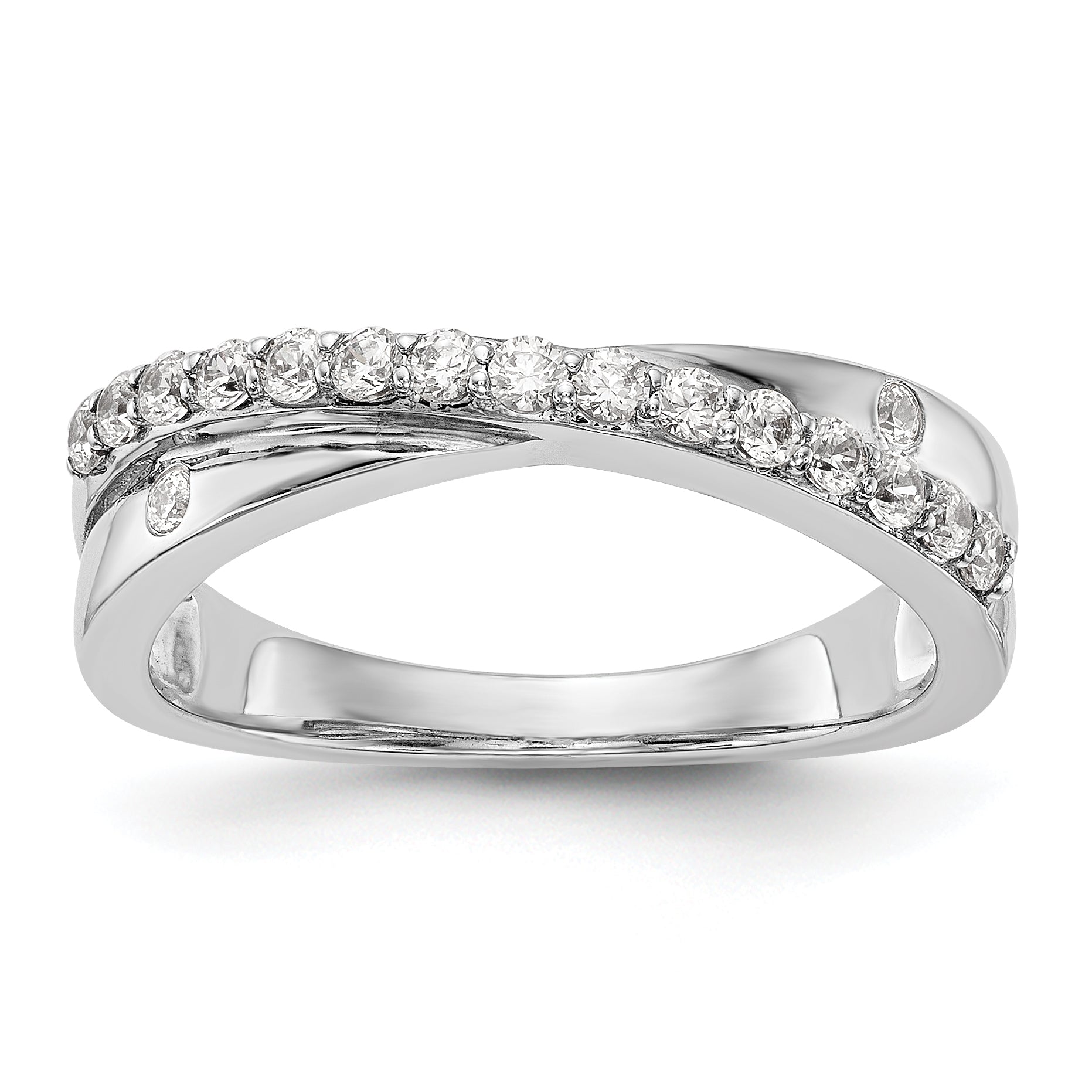 14K Weißgold Diamant-Ring