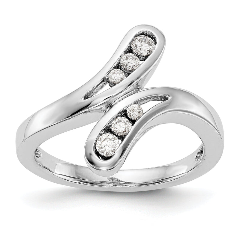 14K Weißgold Diamant-Ring