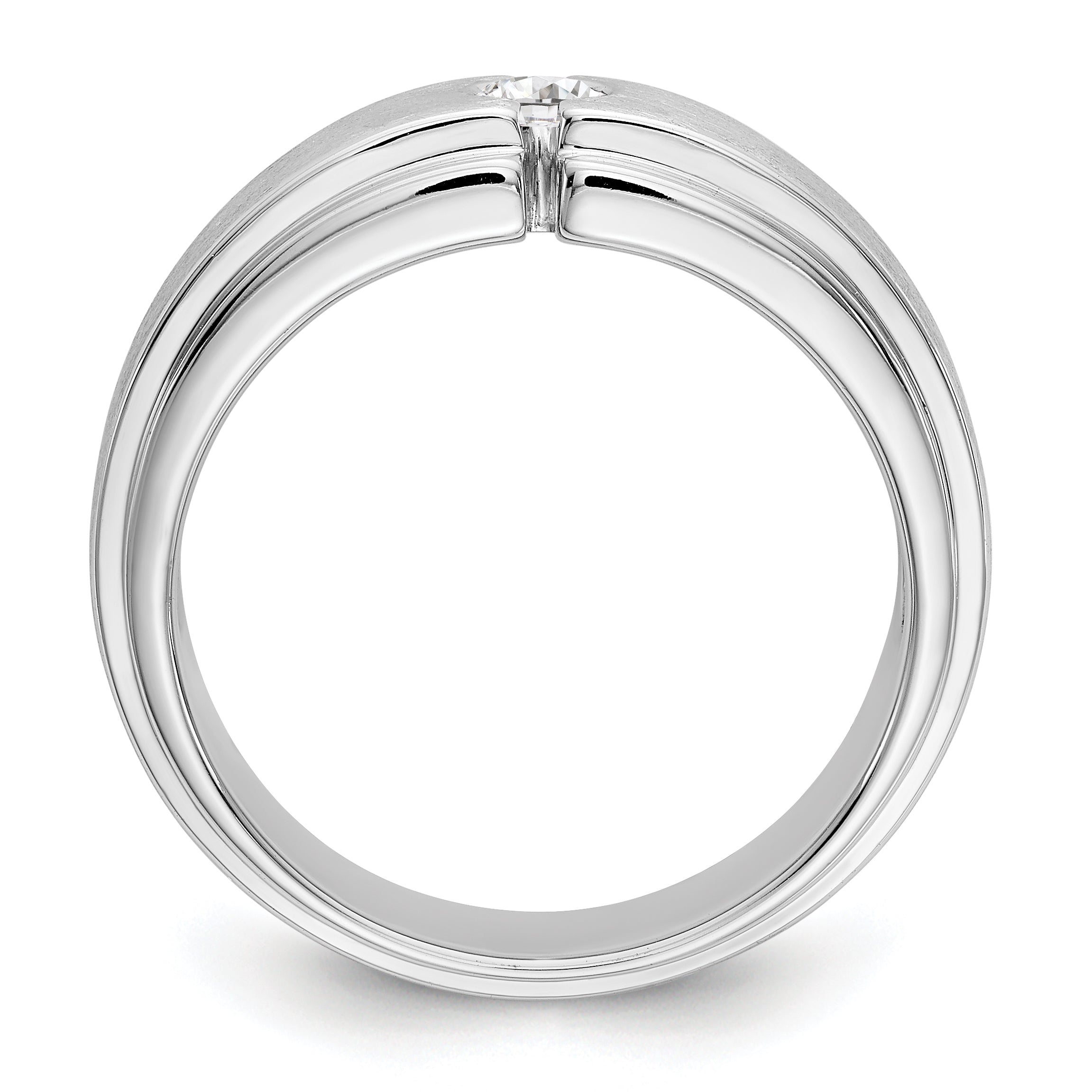 14K Weißgold Diamant-Herrenring