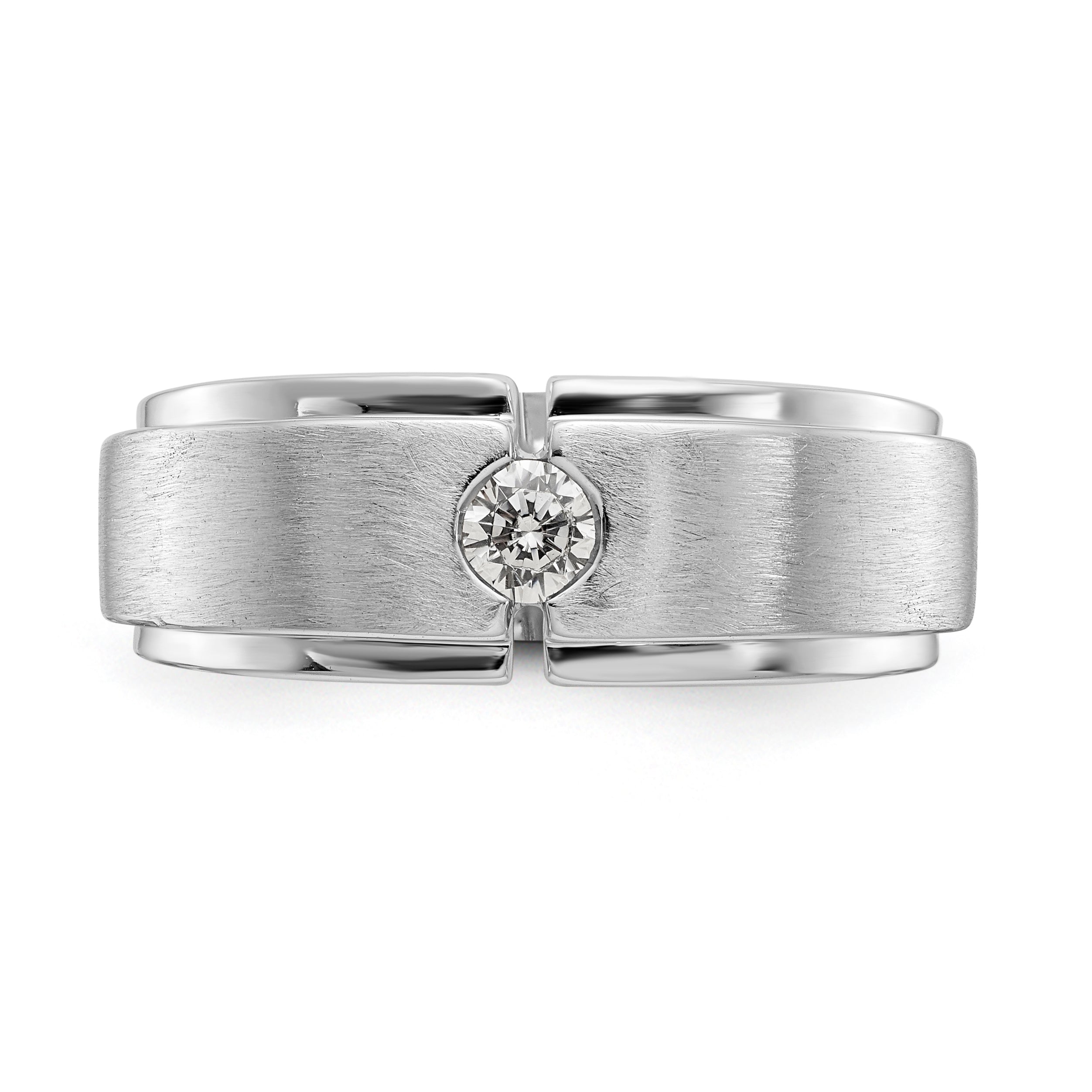 14K Weißgold Diamant-Herrenring