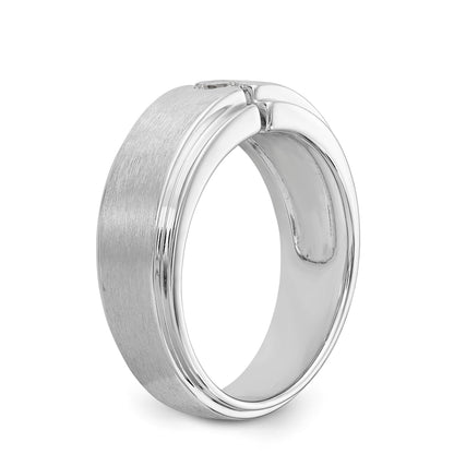 14K Weißgold Diamant-Herrenring