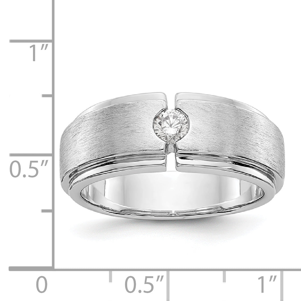 14K Weißgold Diamant-Herrenring