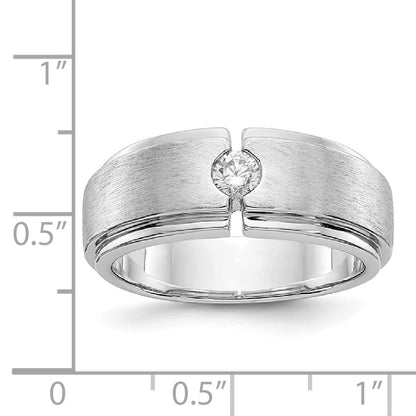 14K Weißgold Diamant-Herrenring