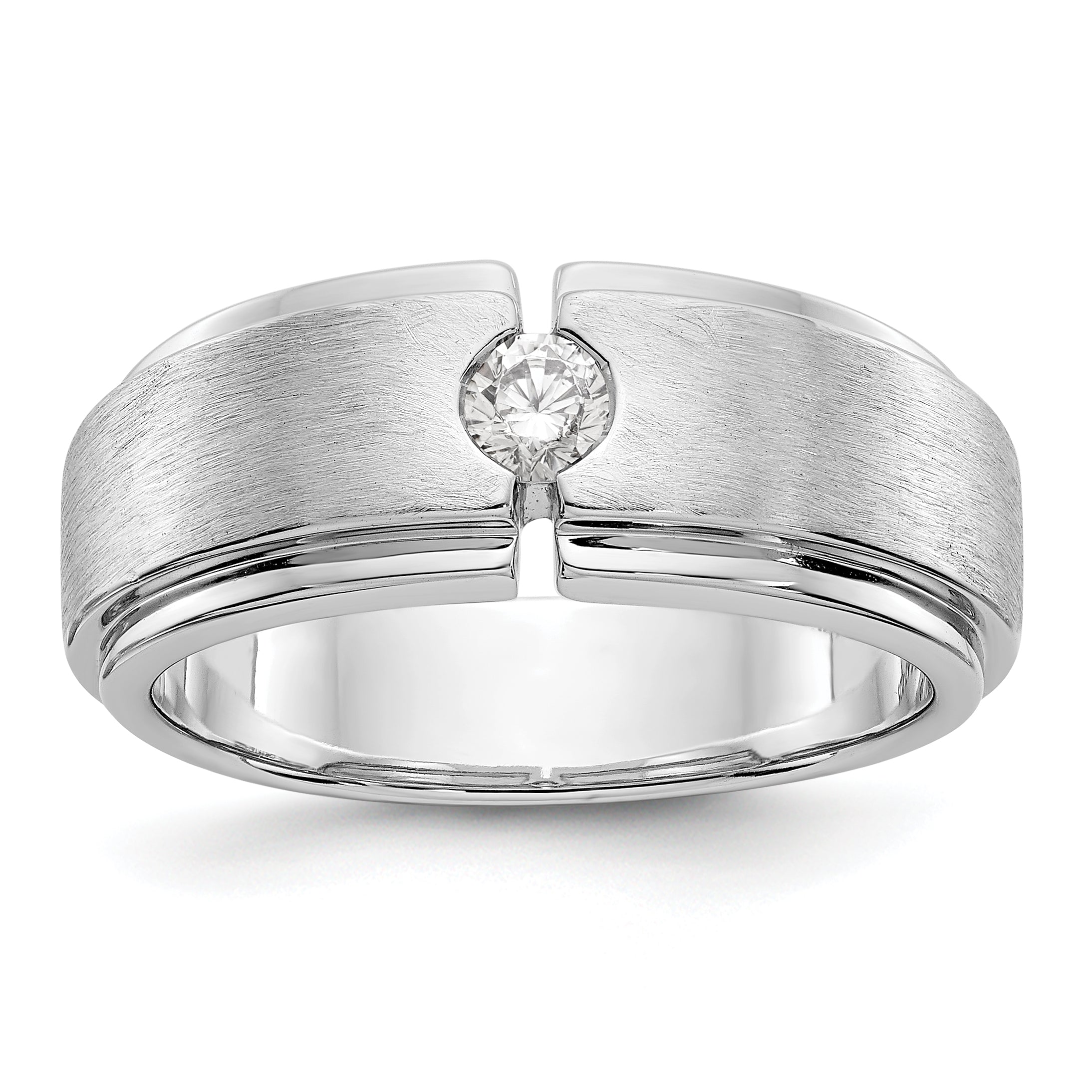 14K Weißgold Diamant-Herrenring