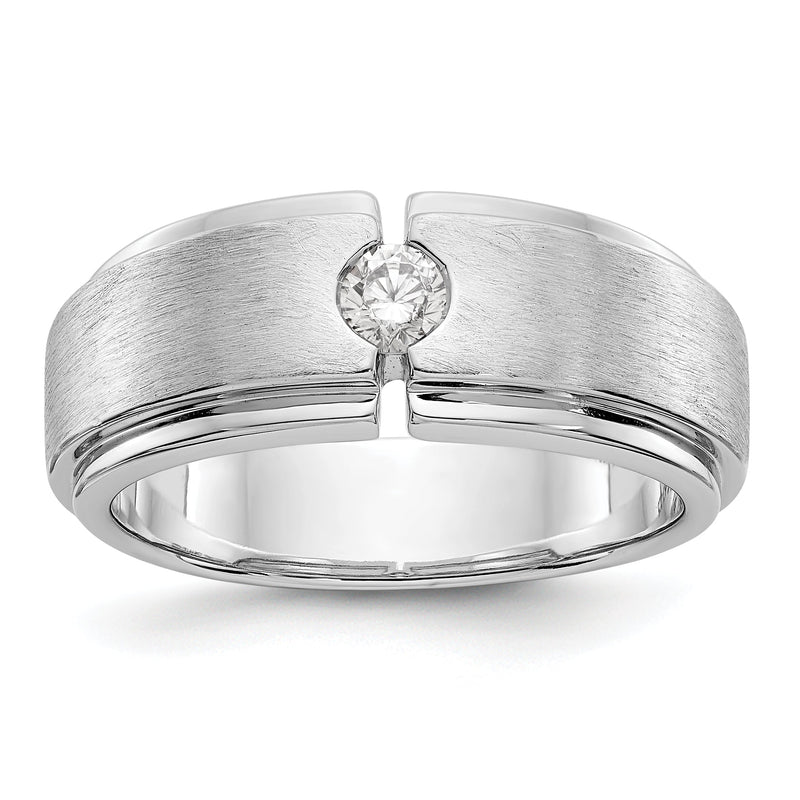 14K Weißgold Diamant-Herrenring