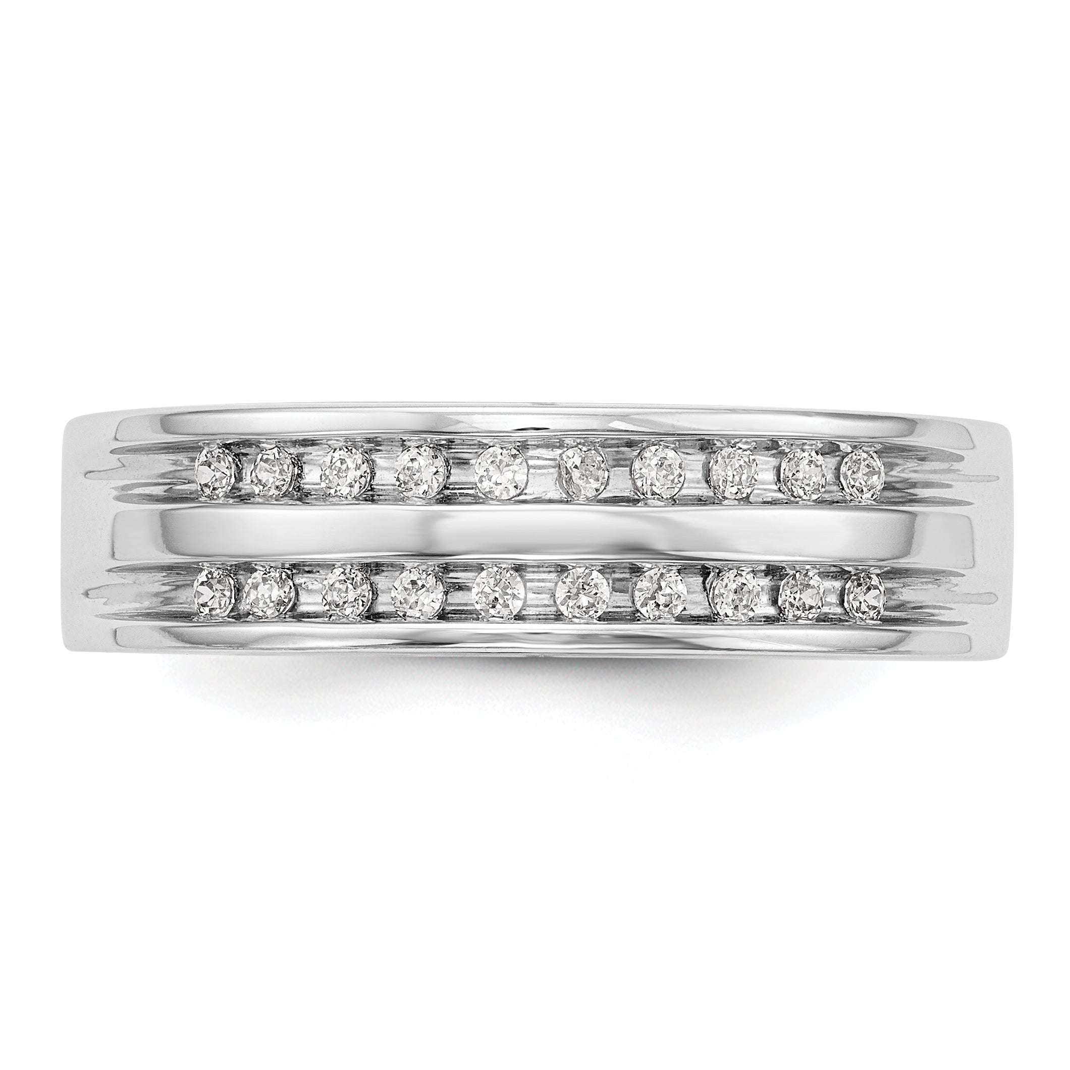 Herrenring aus 14K Weißgold mit Diamanten
