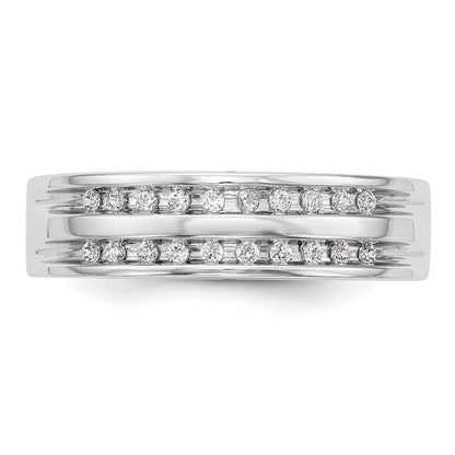 Herrenring aus 14K Weißgold mit Diamanten