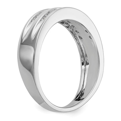 Herrenring aus 14K Weißgold mit Diamanten