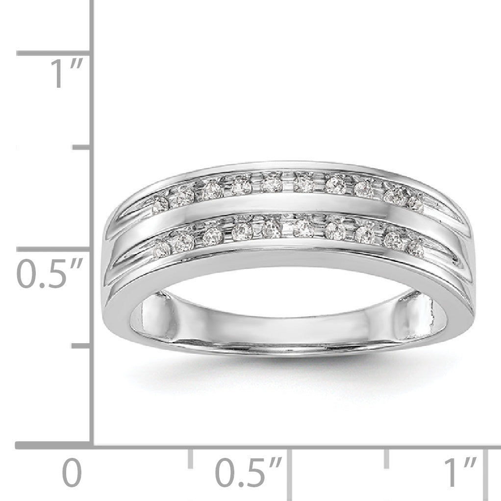 Herrenring aus 14K Weißgold mit Diamanten