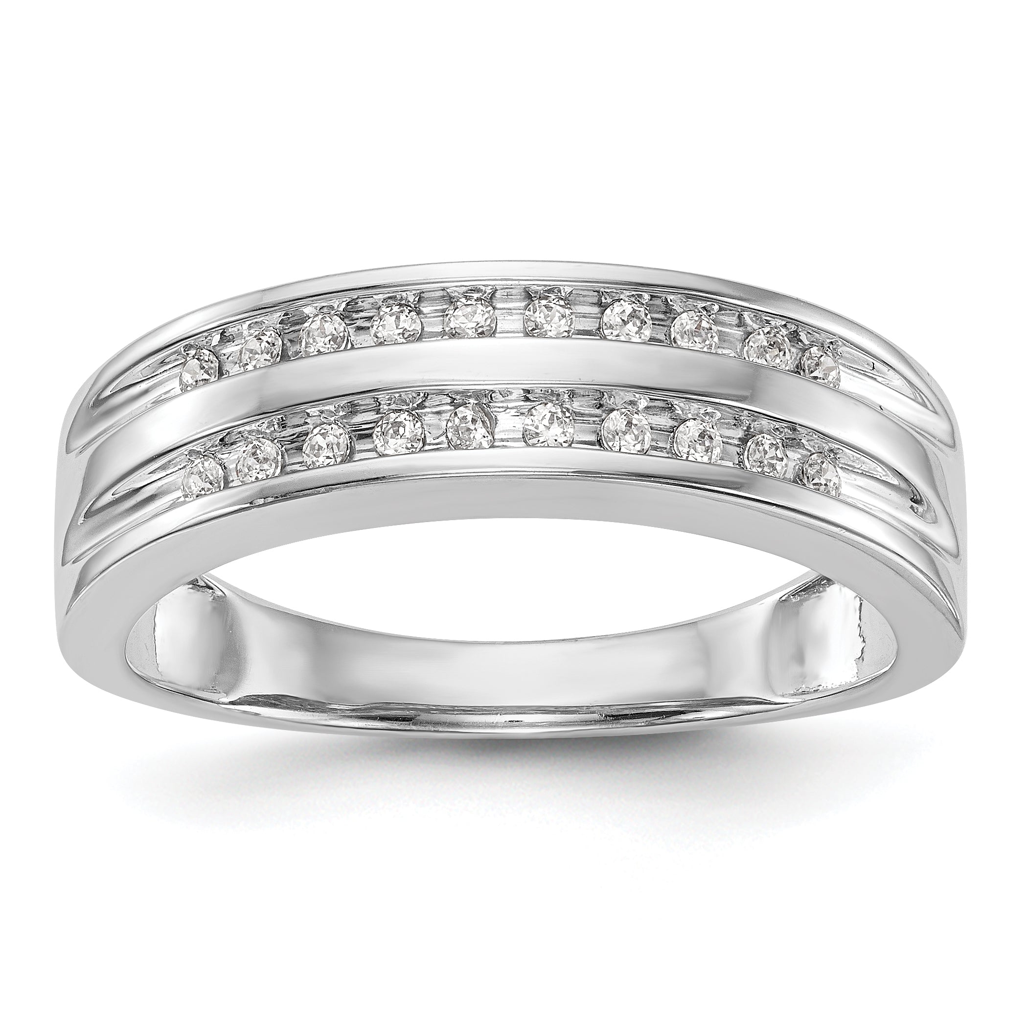 Herrenring aus 14K Weißgold mit Diamanten