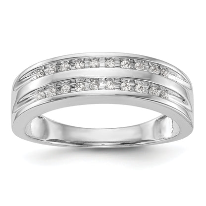 Herrenring aus 14K Weißgold mit Diamanten