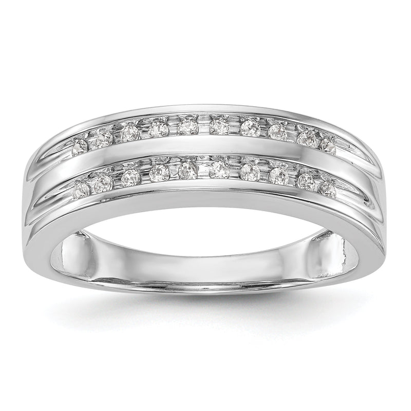 Herrenring aus 14K Weißgold mit Diamanten
