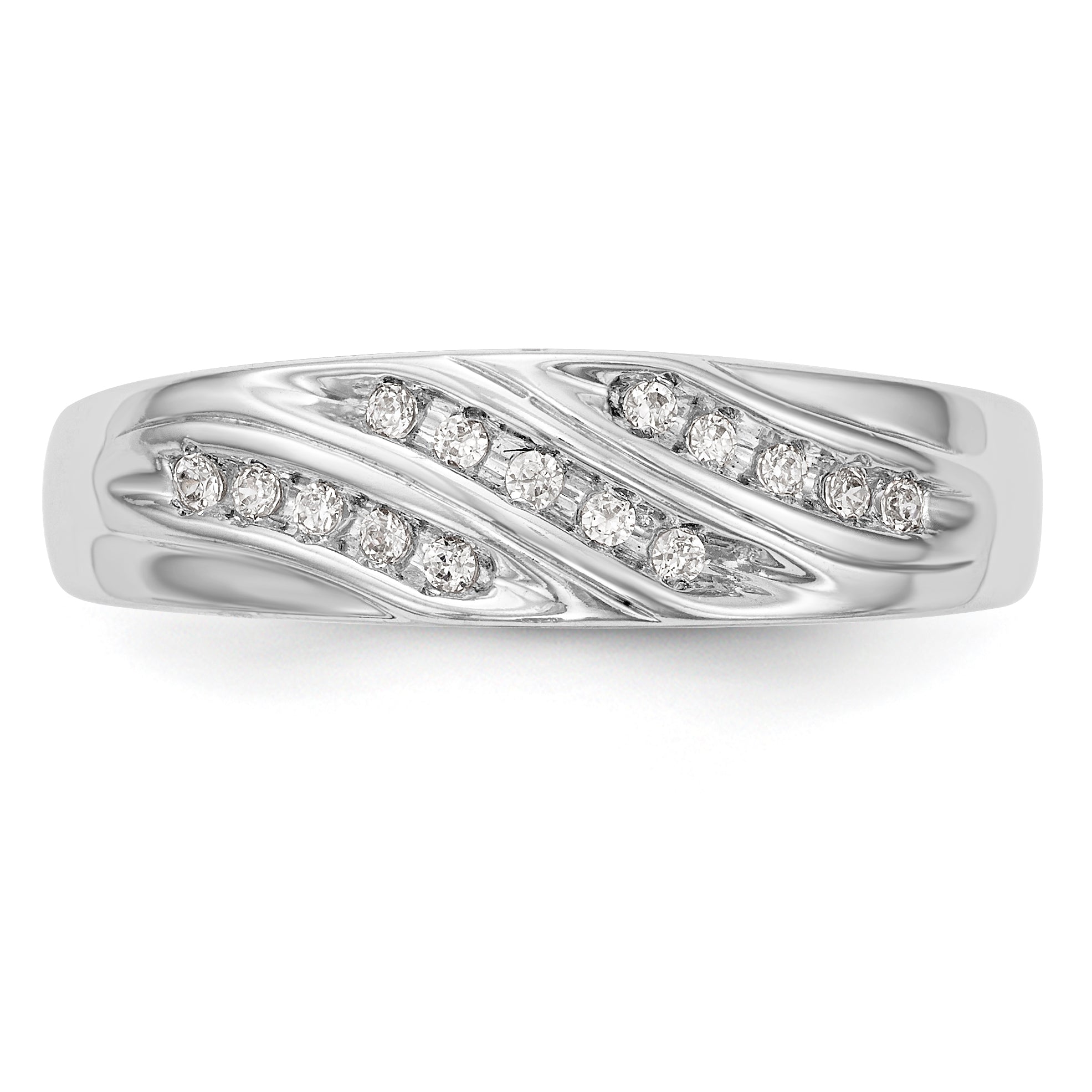 14K Weißgold Diamant-Herrenring