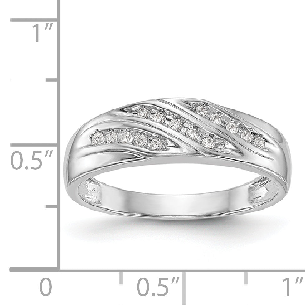 14K Weißgold Diamant-Herrenring