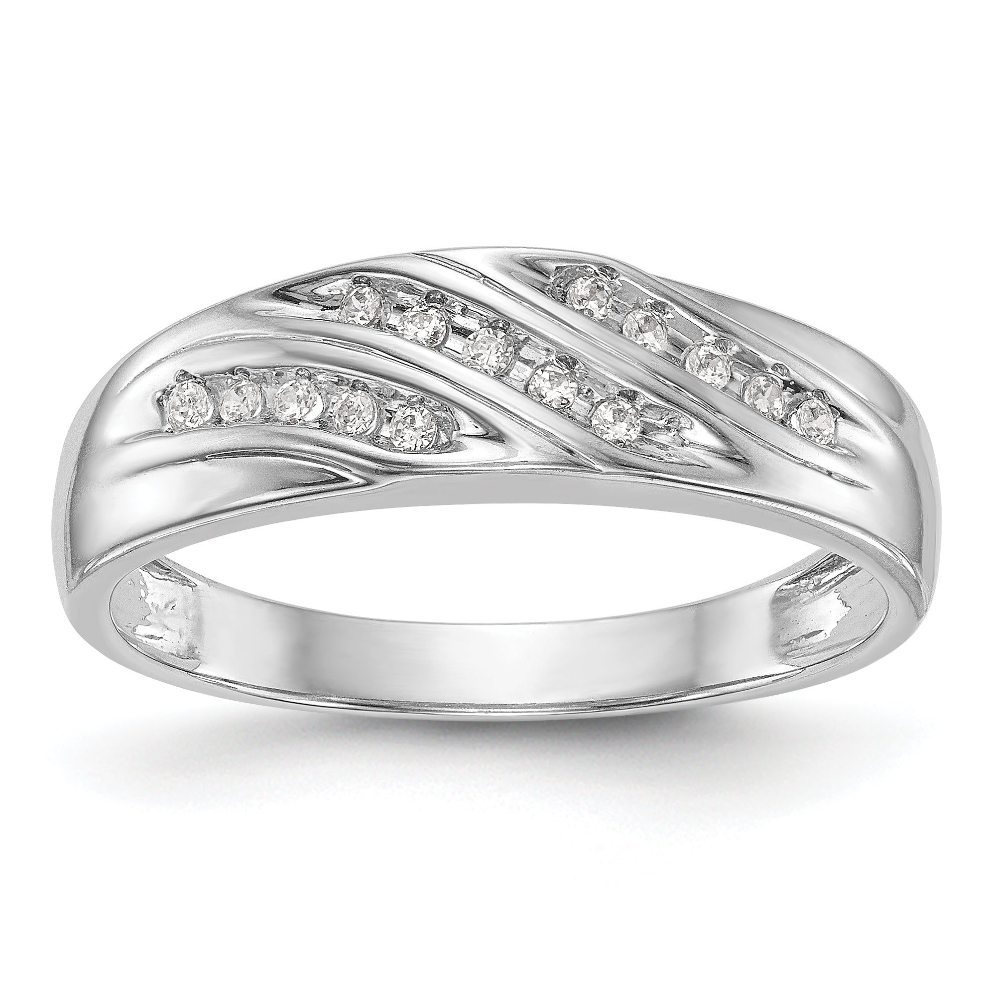 14K Weißgold Diamant-Herrenring