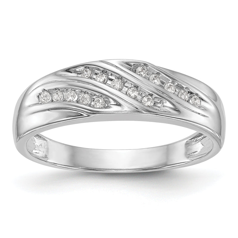 14K Weißgold Diamant-Herrenring