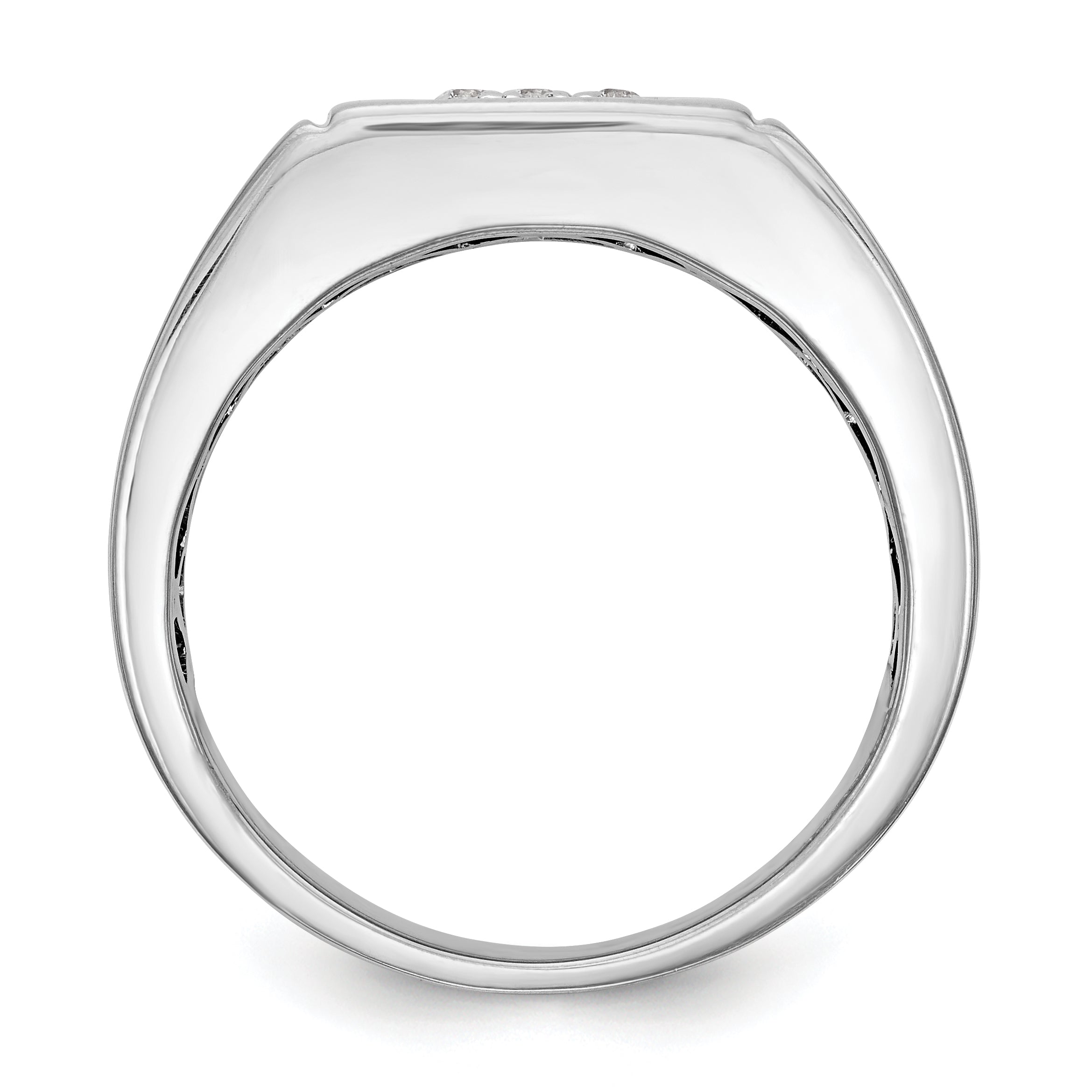 14K Weißgold Diamant-Ring für Herren