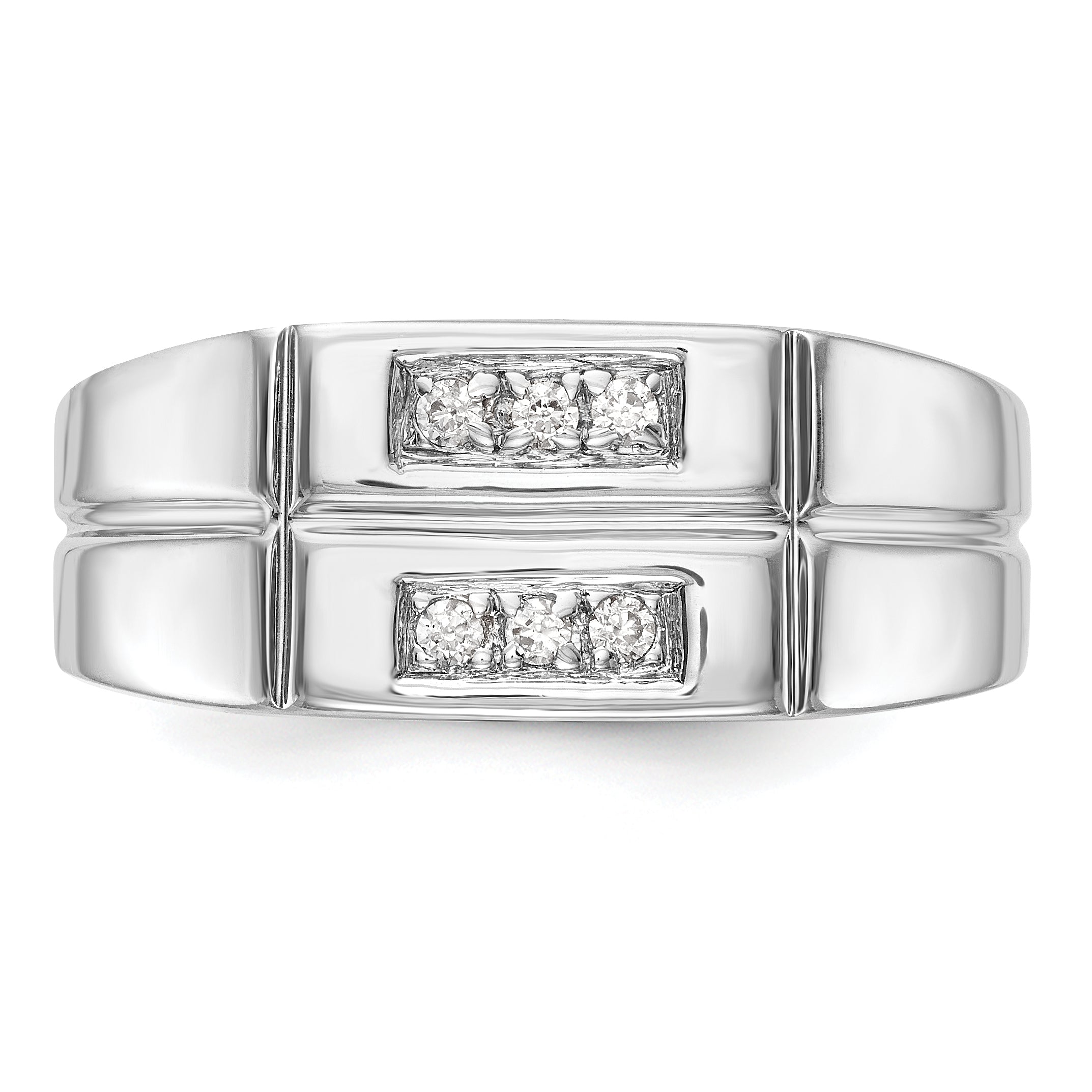 14K Weißgold Diamant-Ring für Herren