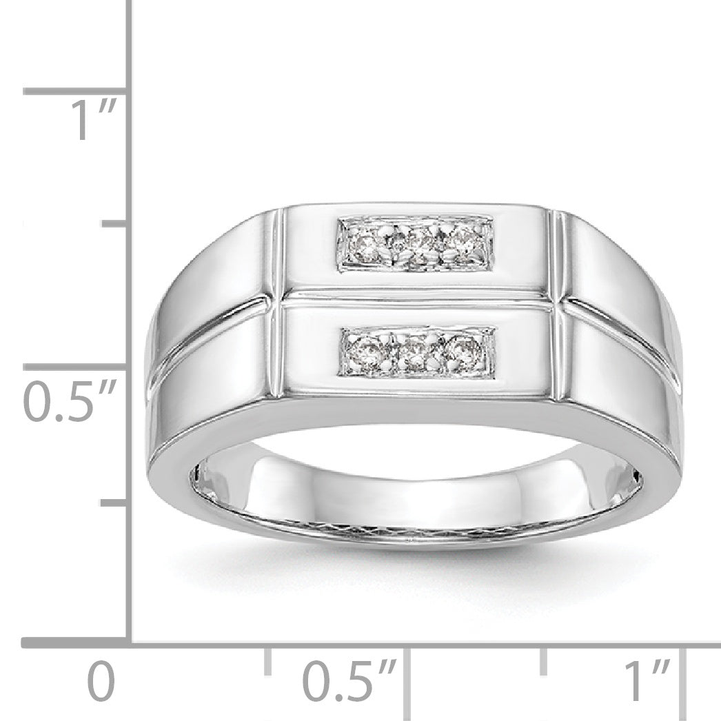 14K Weißgold Diamant-Ring für Herren