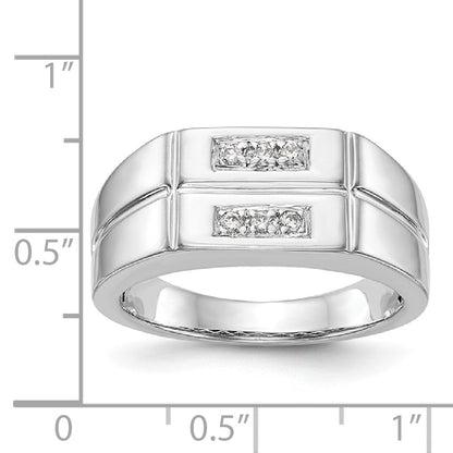 14K Weißgold Diamant-Ring für Herren