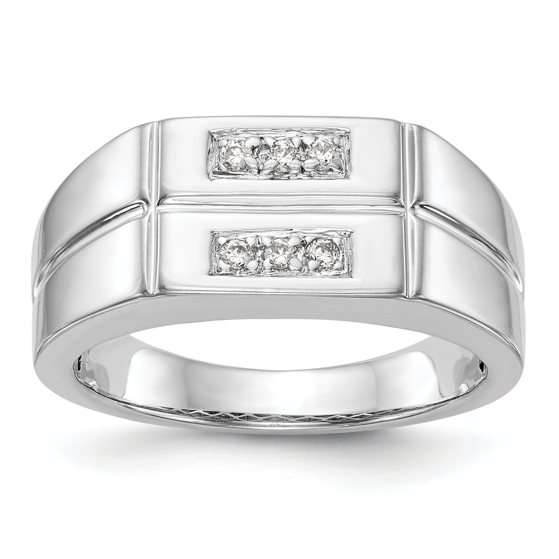 14K Weißgold Diamant-Ring für Herren