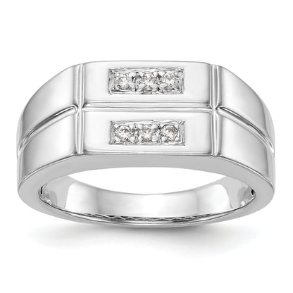 14K Weißgold Diamant-Ring für Herren