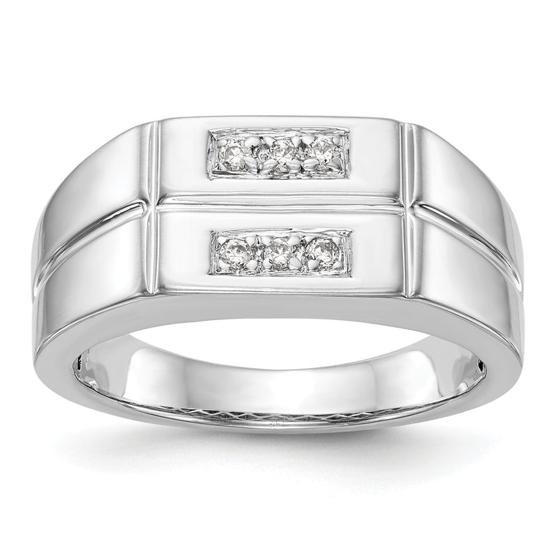 14K Weißgold Diamant-Ring für Herren