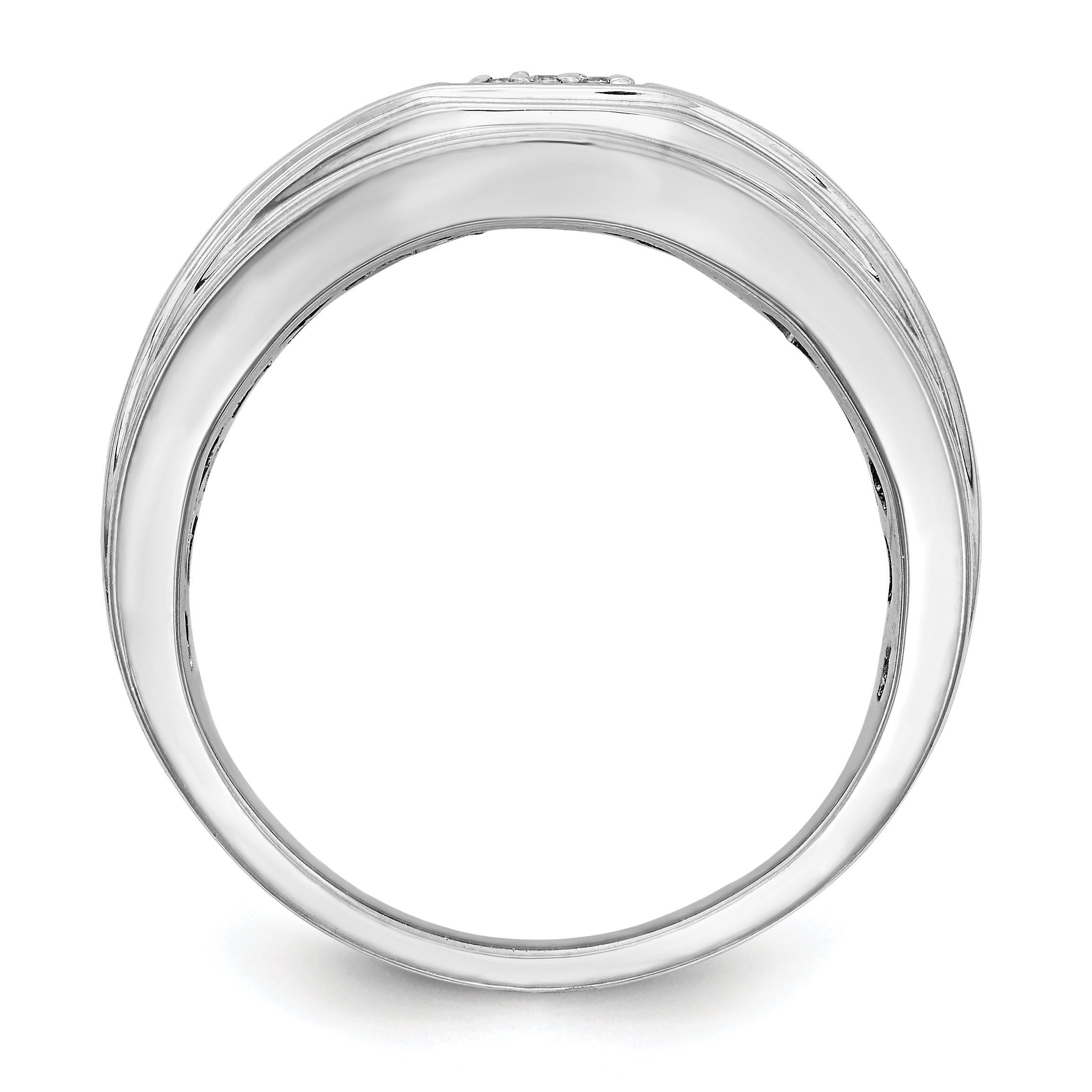 14K Weißgold Diamant-Herrenring