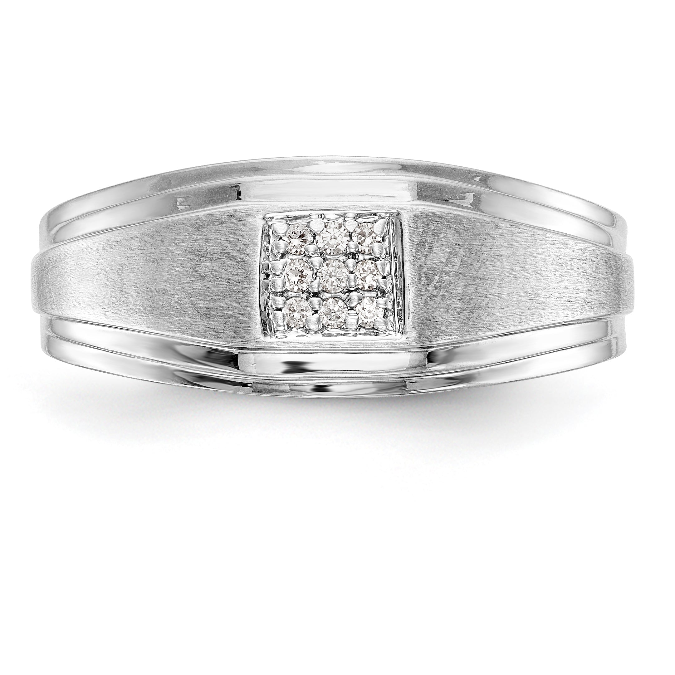 14K Weißgold Diamant-Herrenring