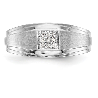 14K Weißgold Diamant-Herrenring