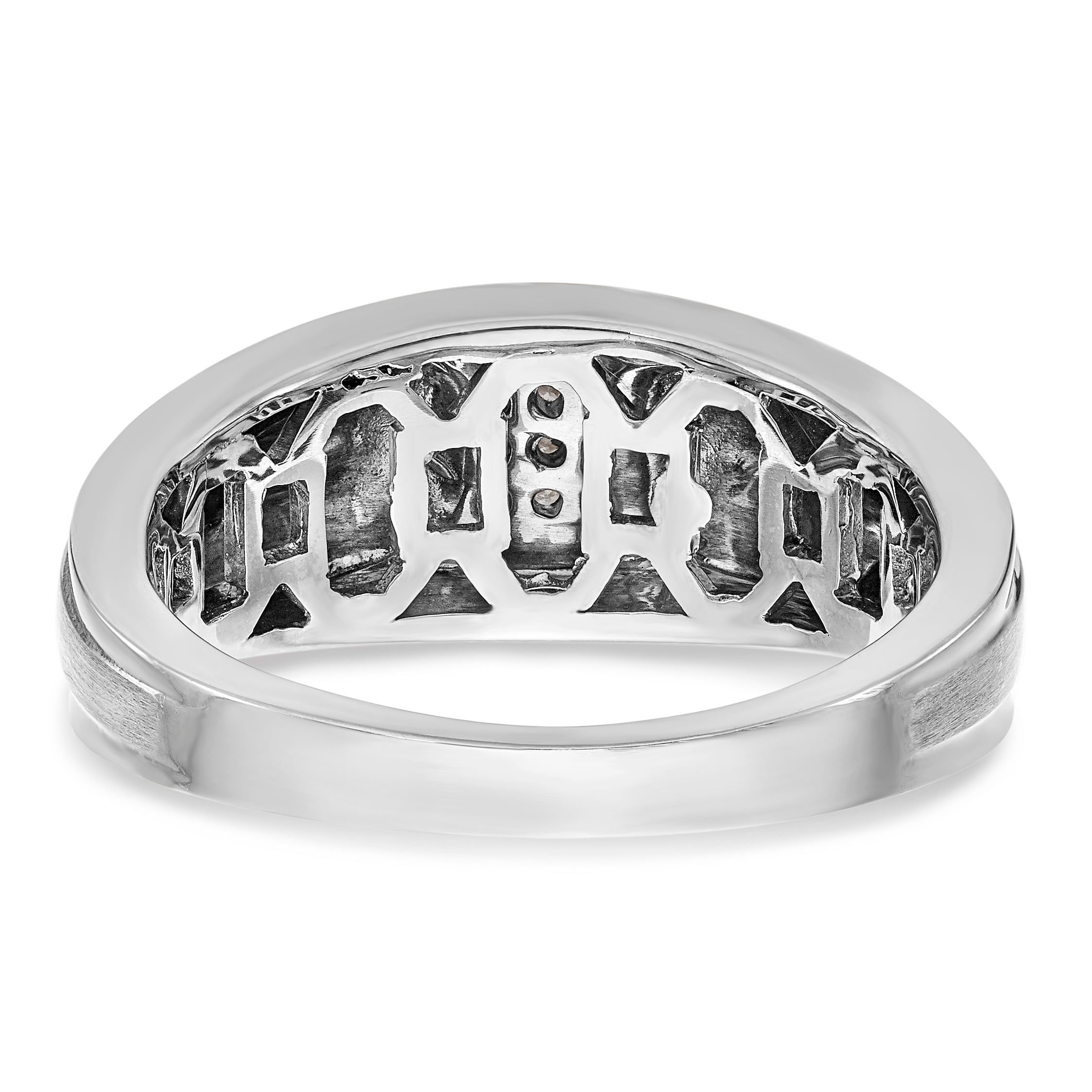 14K Weißgold Diamant-Herrenring