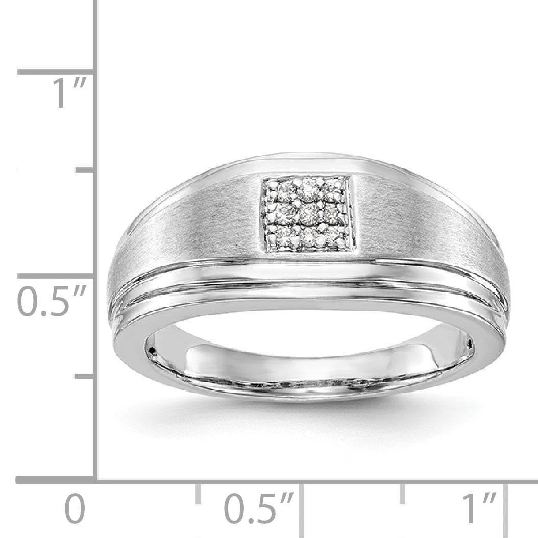 14K Weißgold Diamant-Herrenring