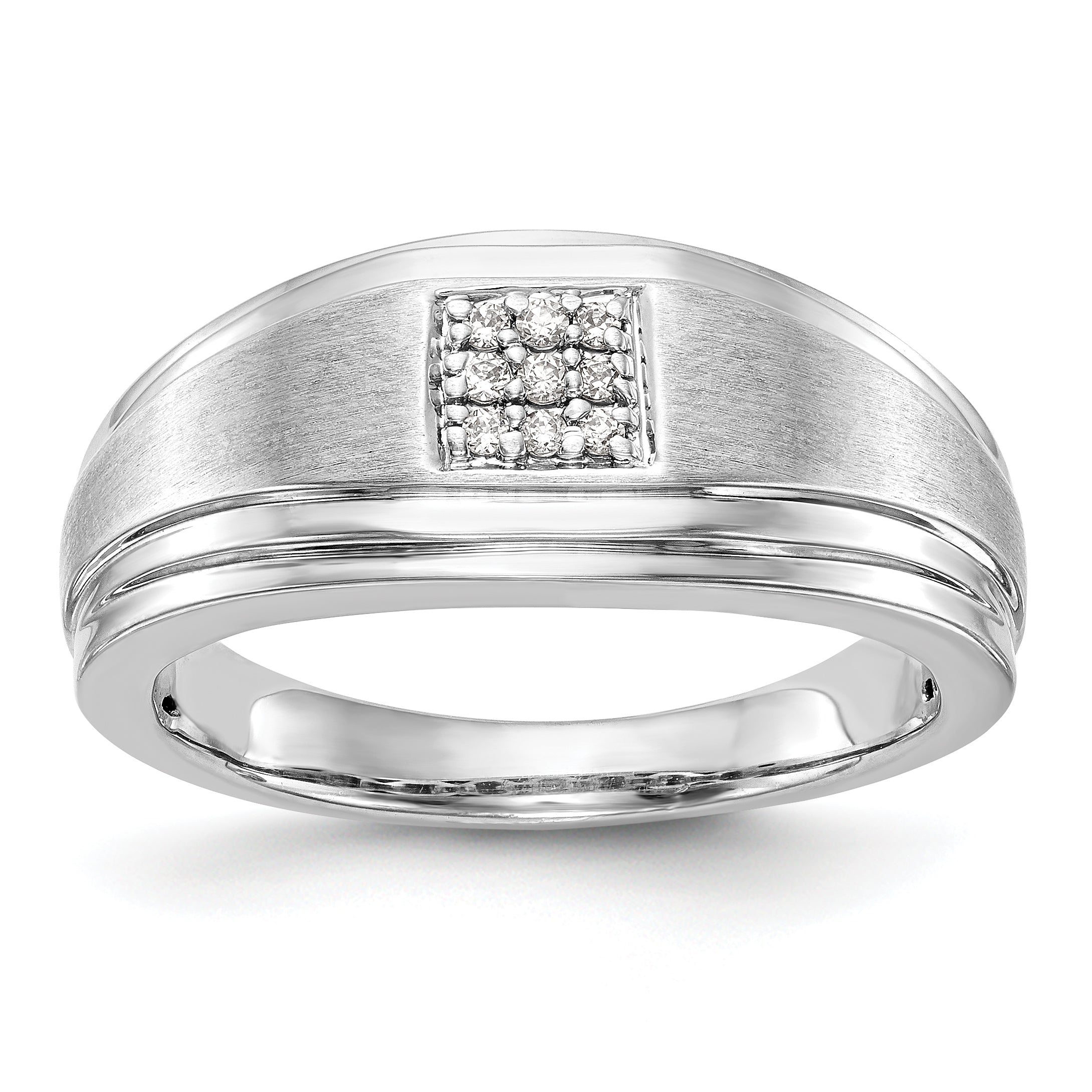 14K Weißgold Diamant-Herrenring