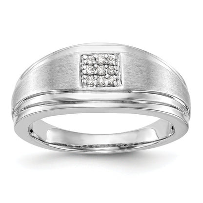 14K Weißgold Diamant-Herrenring